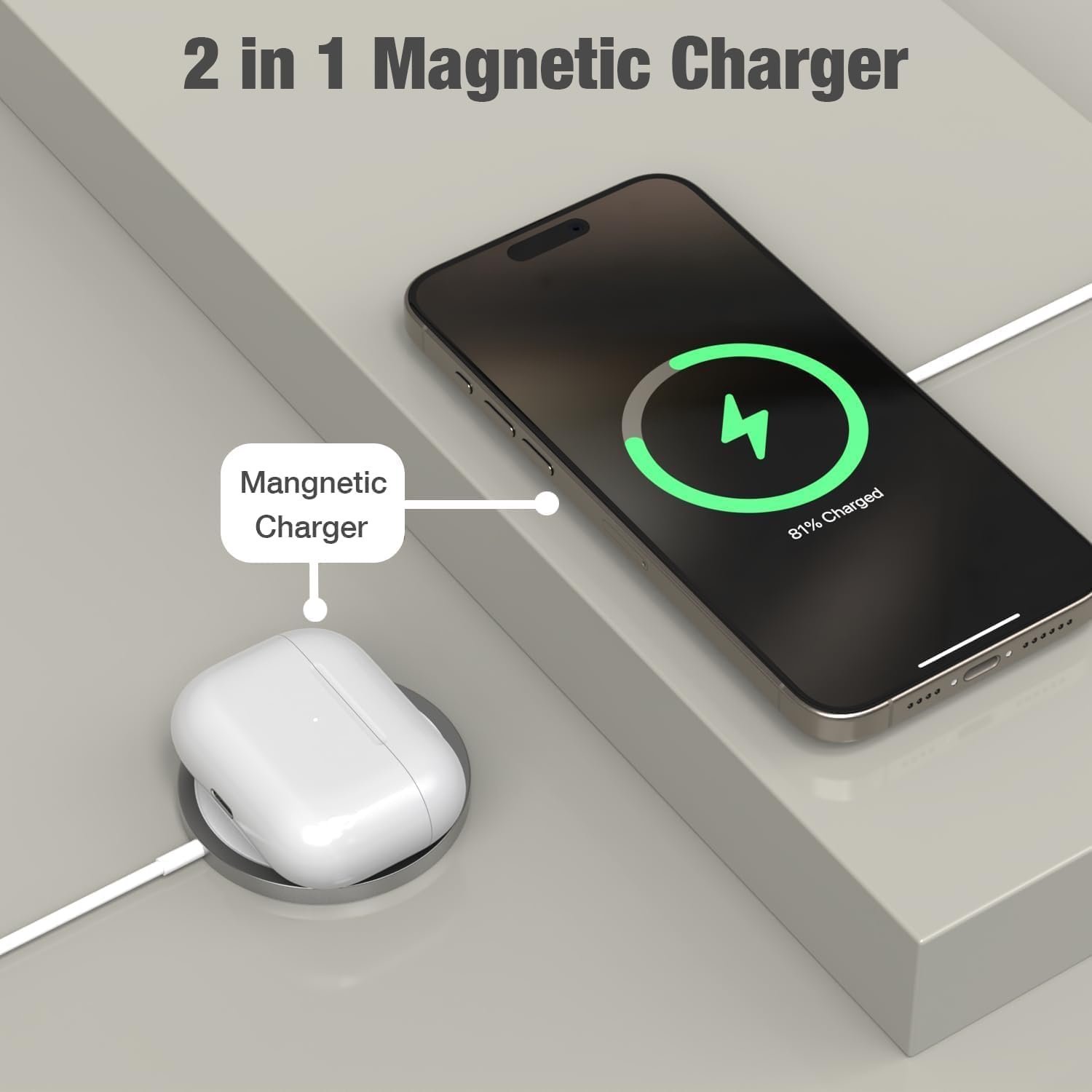 Magnetic Wireless Charger 15W, Mag-Safe Fast Charger USB C 15W, Qi Type C Wireless Inductive Charging Station Compatible with iPhone 17/16/16 Plus/16 Pro/16 Pro Max/15/14/13/12 Series - Image 5