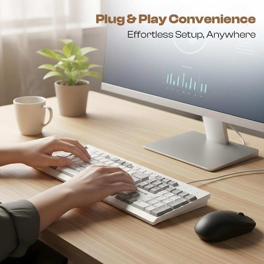 USB Alfa Keyboard 7 Wired Membrane Keyboard | 104-Key US Layout | UV Coated Keycaps | Ergonomic Design | Quiet & Durable Membrane Build | 1-Year Warranty (LOX-106) - Image 3