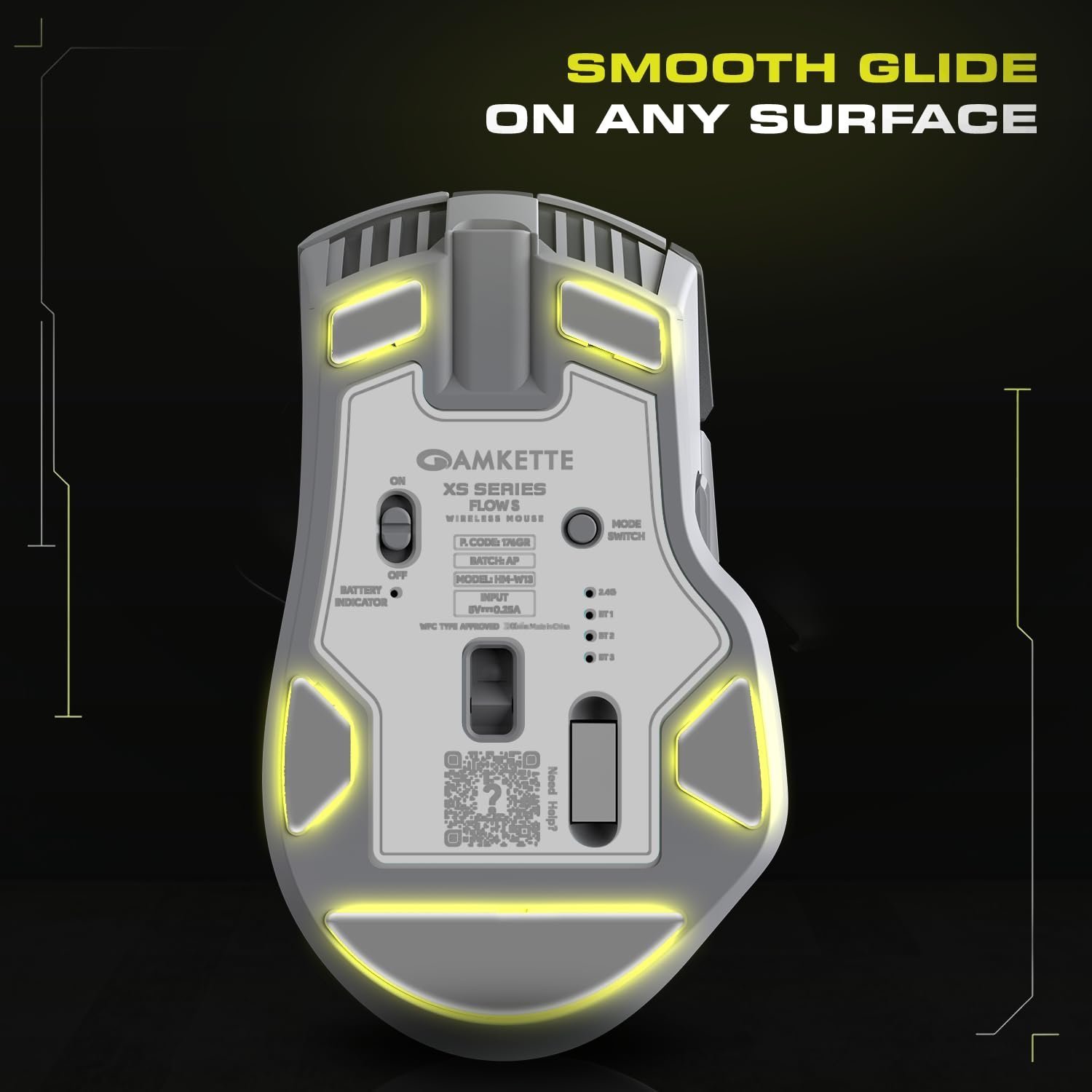 XS Series Flow S Ergonomic Wireless Mouse/Bluetooth Mouse with Side Scroll, 2.4G + 3×BT, 7 Buttons, Multi-OS, 3200 DPI Adjustable, 1000Hz Polling, 800mAh Rechargeable - Image 8