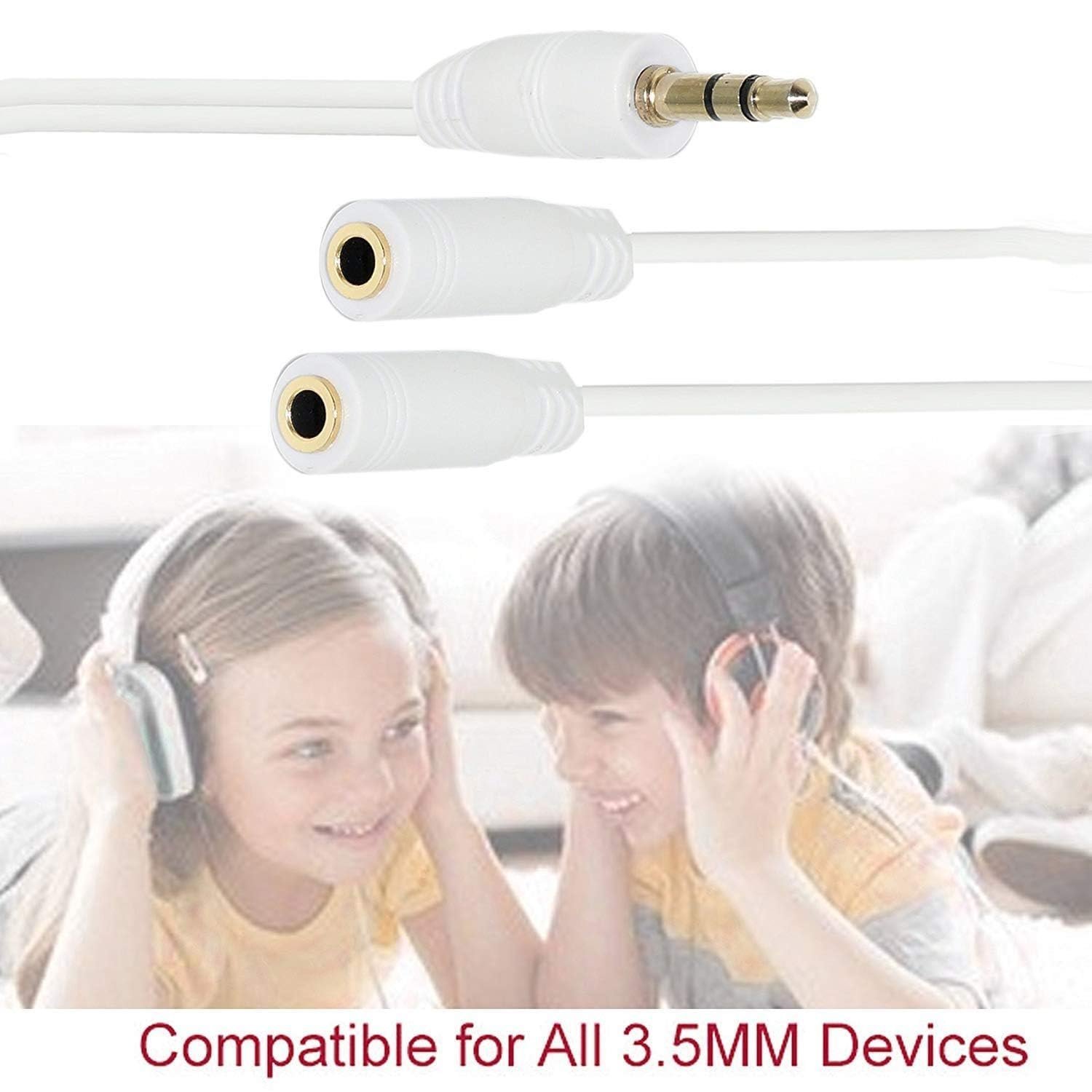 3.5mm jack 1 male to 2 female Stereo headphone earphone Jack Y Splitter audio adapter Cable (Multicolor - Color may vary) - Image 4