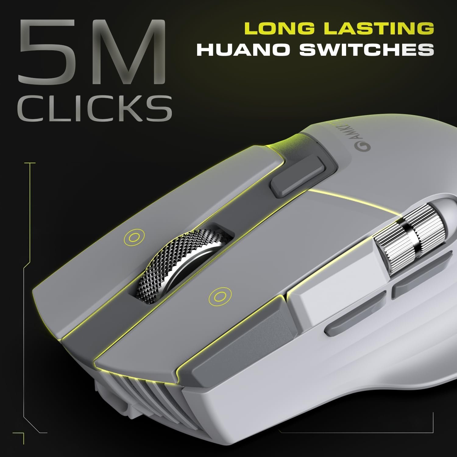 XS Series Flow S Ergonomic Wireless Mouse/Bluetooth Mouse with Side Scroll, 2.4G + 3×BT, 7 Buttons, Multi-OS, 3200 DPI Adjustable, 1000Hz Polling, 800mAh Rechargeable - Image 5