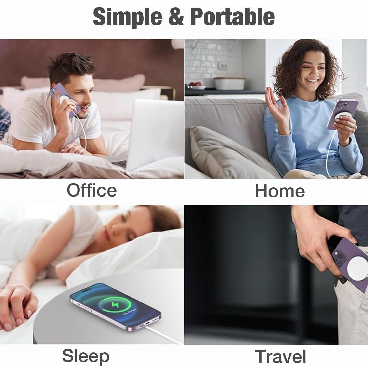 Magnetic Wireless Charger 15W, Mag-Safe Fast Charger USB C 15W, Qi Type C Wireless Inductive Charging Station Compatible with iPhone 17/16/16 Plus/16 Pro/16 Pro Max/15/14/13/12 Series - Image 7