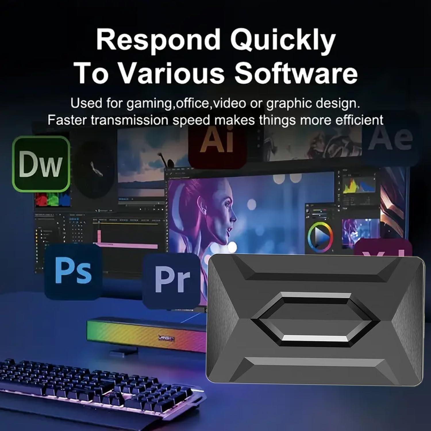 500GB Portable External Hard Drive USB 3.0, High Speed Data Transfers, Supports Windows, Linux and Mac OS Systems, Compatible with, PlayStations, TV, and Other Devices.(MAROWAK Hexagon)(k.t) - Image 9
