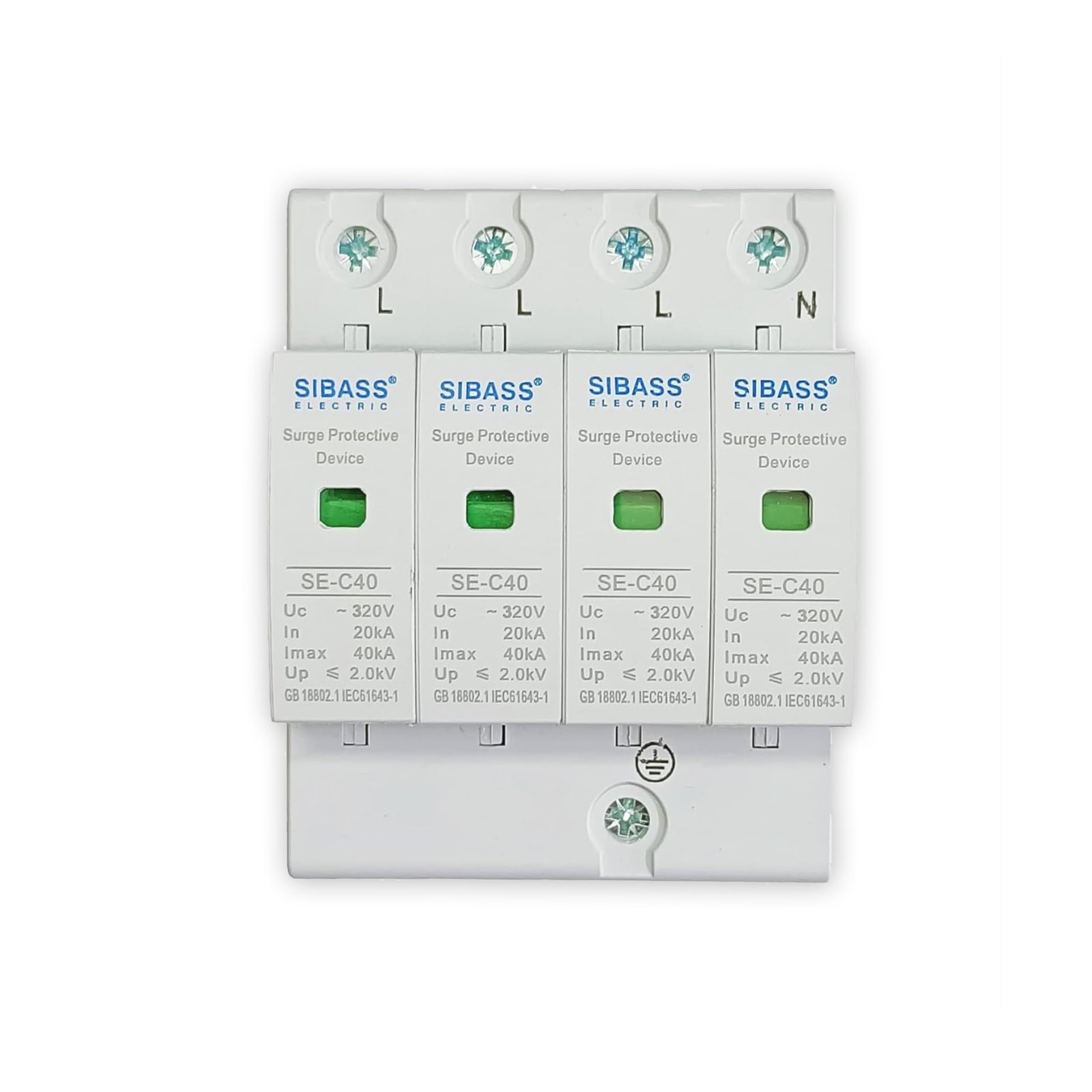 SIBASS AC SPD 3 Phase 4 Pole 320V Surge Protector with MCB Box - Image 3