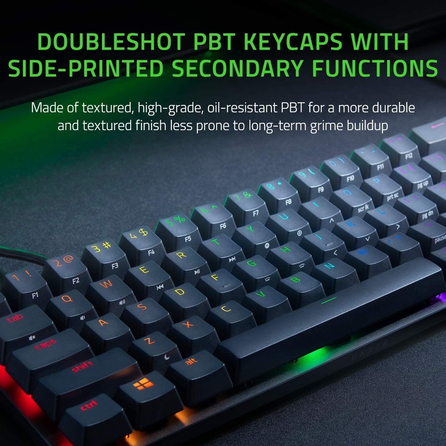 Huntsman Mini Clicky Optical Purple Switch USB-C Gaming Keyboard I RGB Customizable backlighting - RZ03-03390100-R3M1 (Black) - Image 3