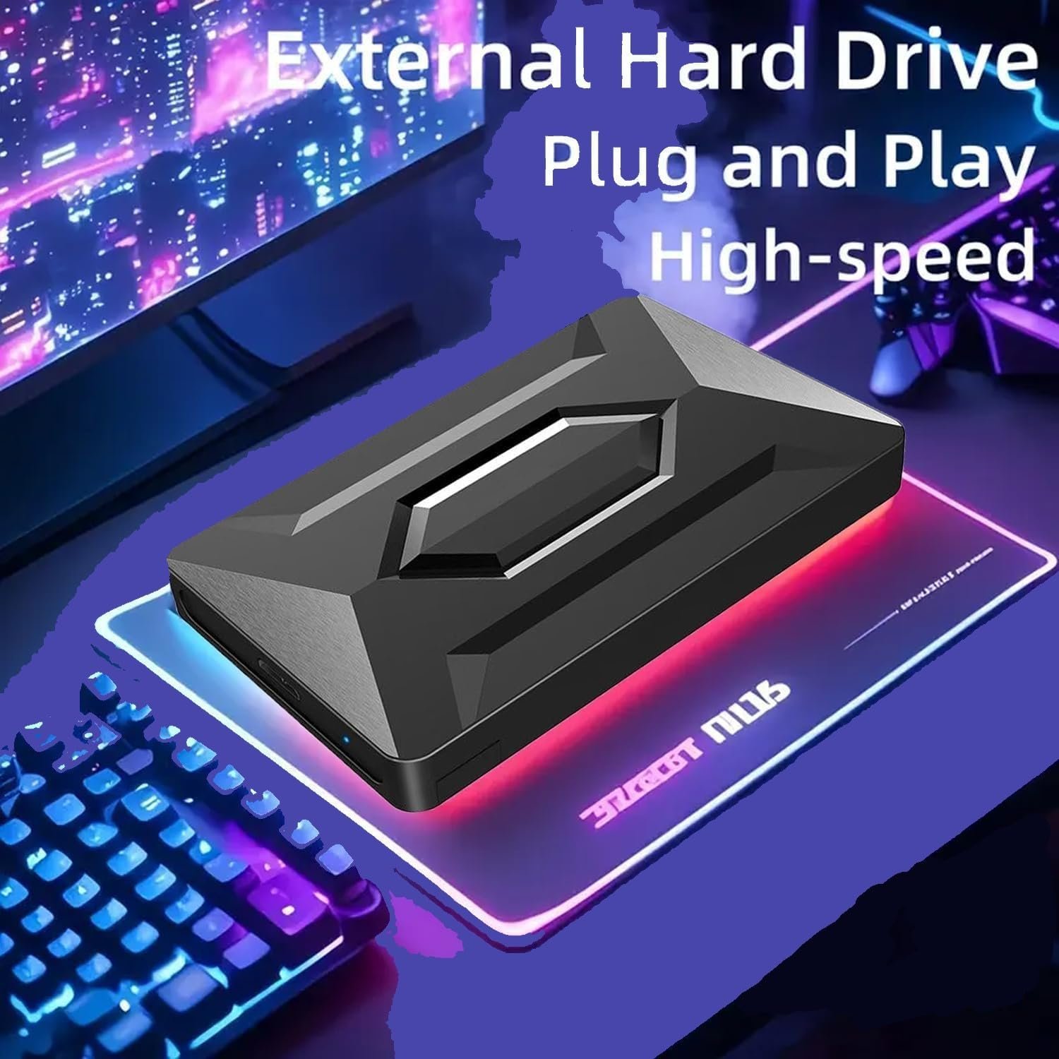 500GB Portable External Hard Drive USB 3.0, High Speed Data Transfers, Supports Windows, Linux and Mac OS Systems, Compatible with, PlayStations, TV, and Other Devices.(MAROWAK Hexagon)(k.t) - Image 5