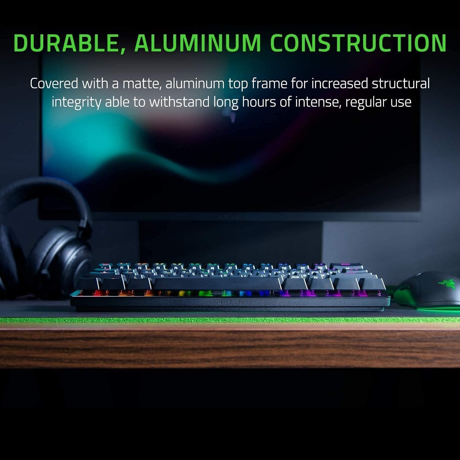 Huntsman Mini Clicky Optical Purple Switch USB-C Gaming Keyboard I RGB Customizable backlighting - RZ03-03390100-R3M1 (Black) - Image 5