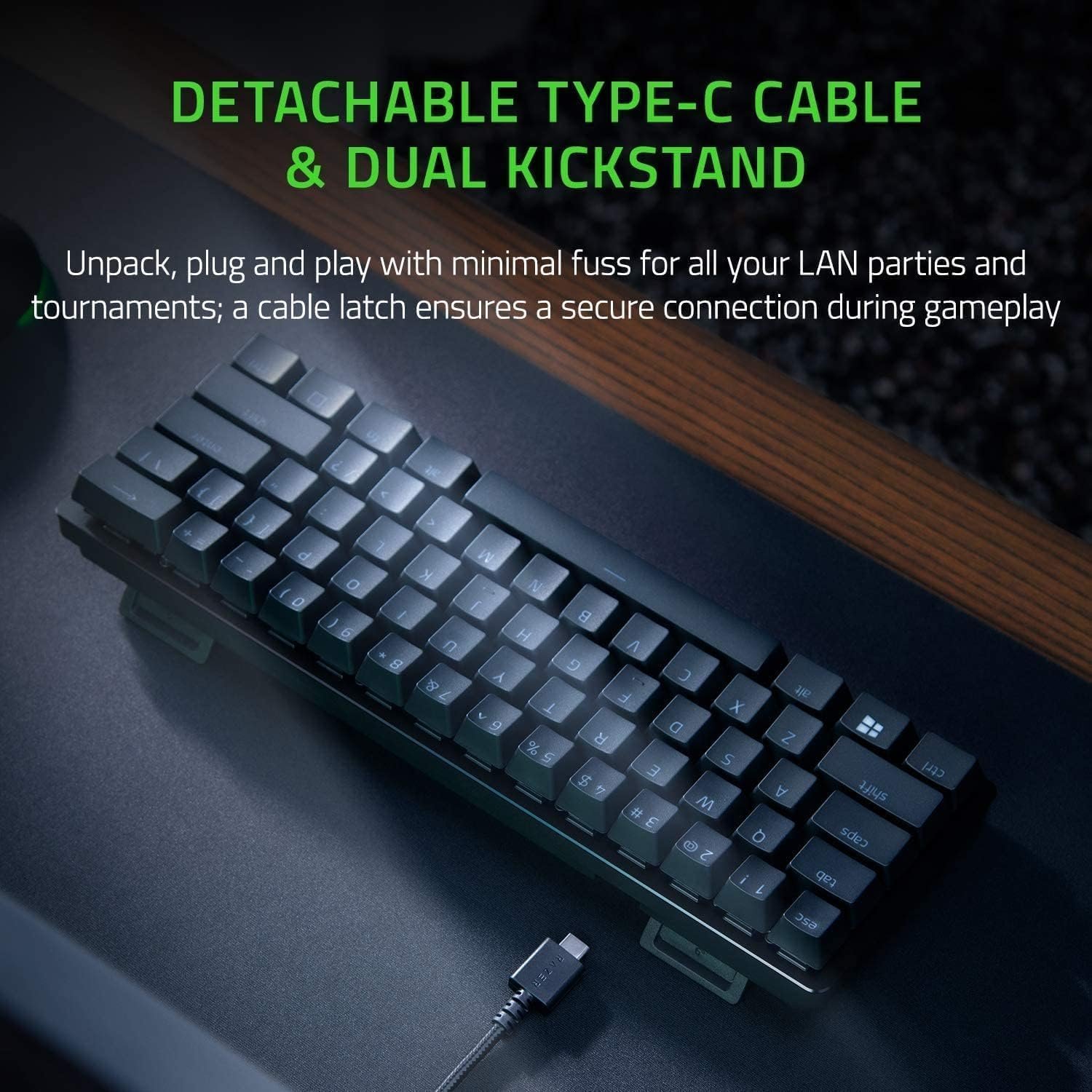 Huntsman Mini Clicky Optical Purple Switch USB-C Gaming Keyboard I RGB Customizable backlighting - RZ03-03390100-R3M1 (Black) - Image 4