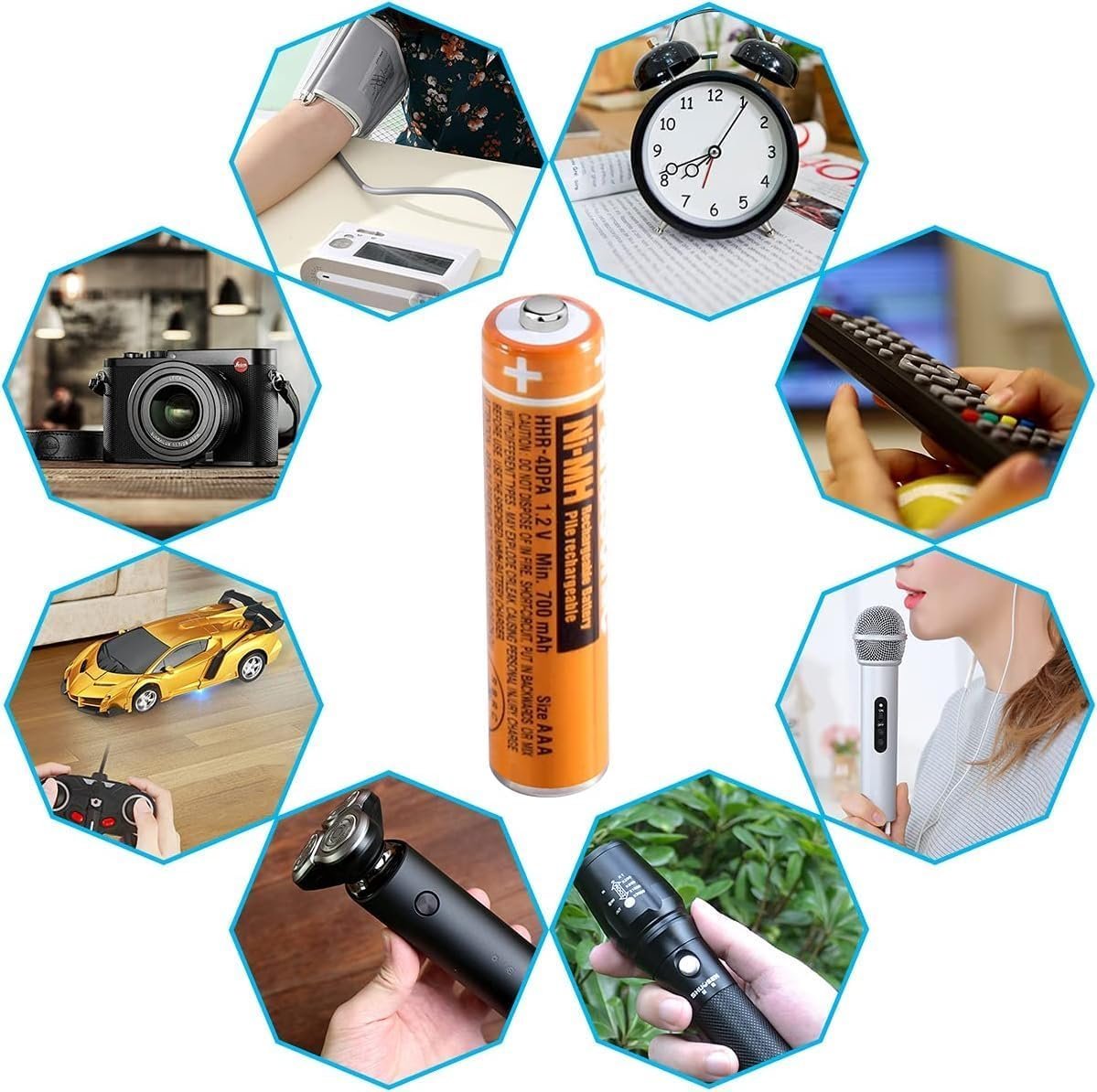 Ni-MH AAA 1.2V 700mAh Long-Lasting Rechargeable Batteries for Cordless Phones and Gadgets – 6 Pack - Image 3