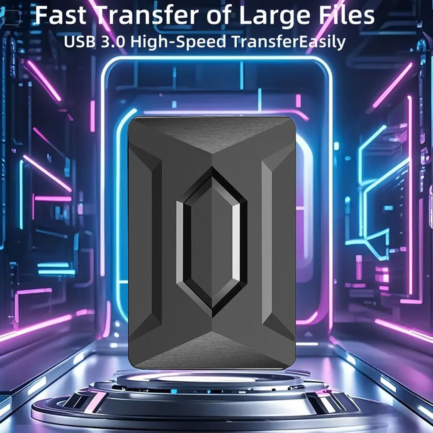 500GB Portable External Hard Drive USB 3.0, High Speed Data Transfers, Supports Windows, Linux and Mac OS Systems, Compatible with, PlayStations, TV, and Other Devices.(MAROWAK Hexagon)(k.t) - Image 8