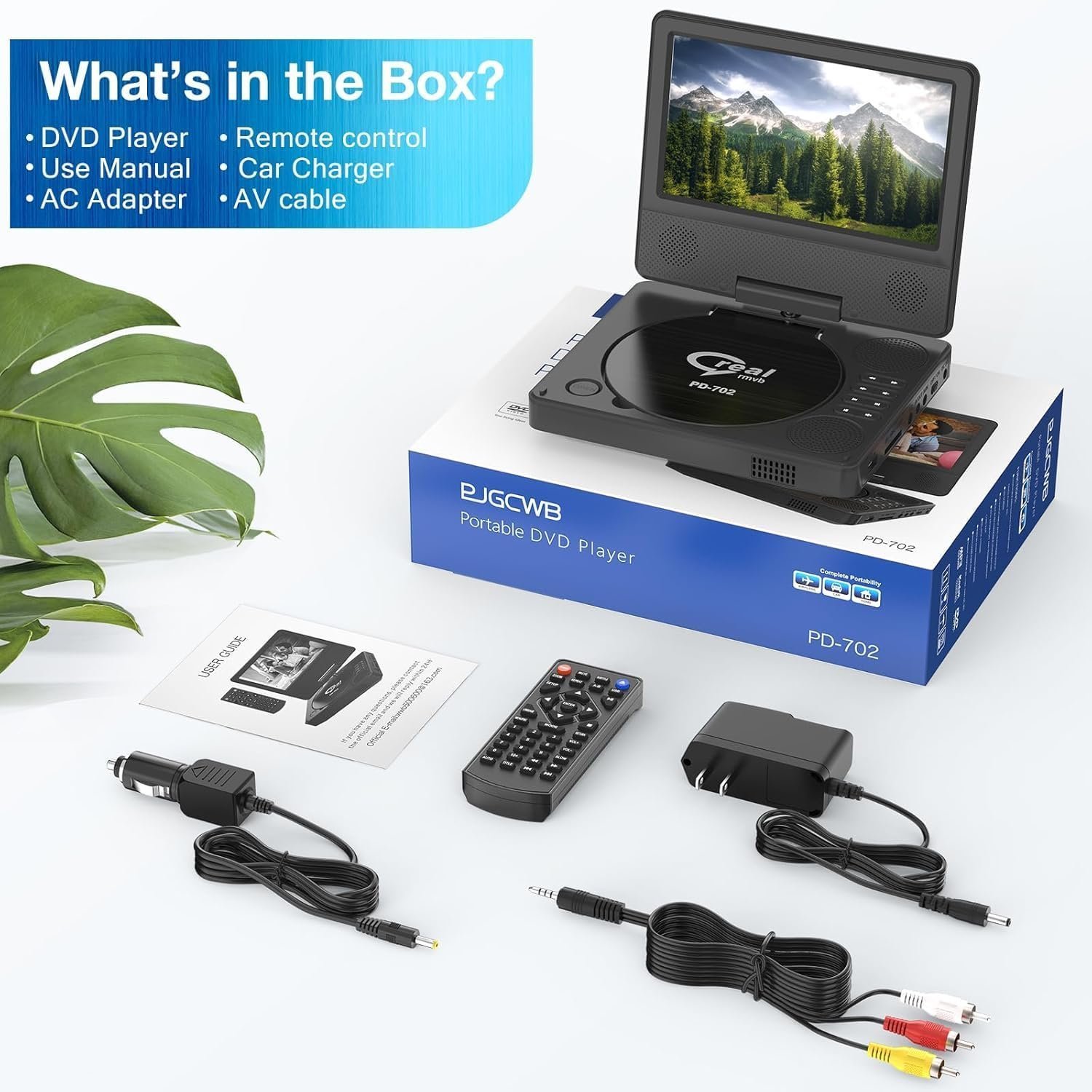 BHARMAL-9.5" Portable DVD Player with 7.5" Swivel Display Screen, 5-Hour Built-in Rechargeable Battery, Car DVD Player,Supports SD Card/USB/CD/DVD - Image 3
