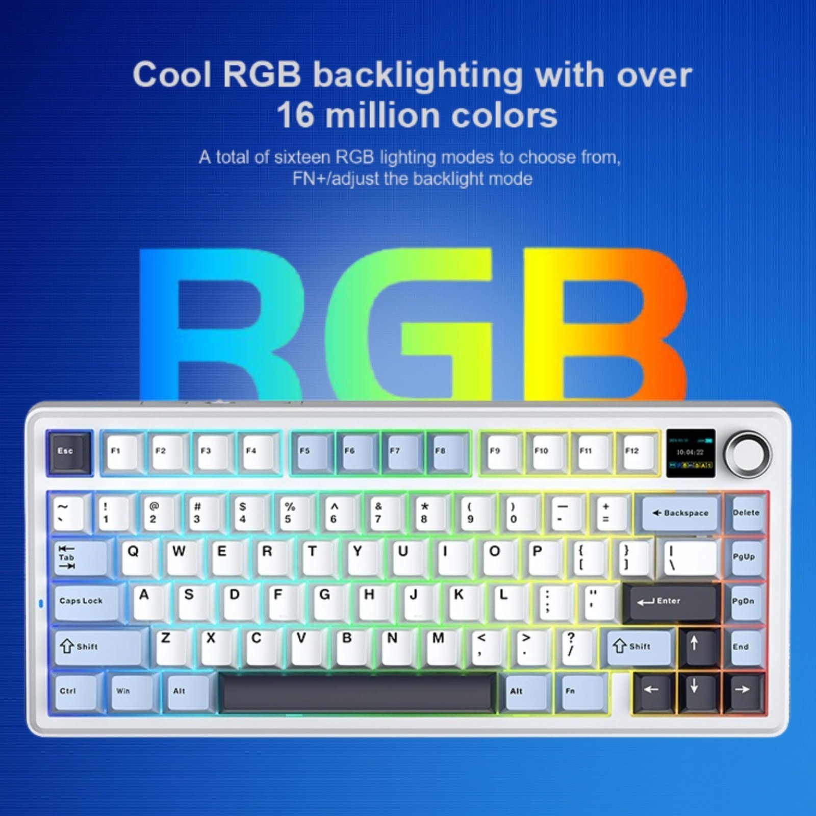 F75Max 75% TKL Wireless Mechanical Keyboard | Hot Swappable | Pre-lubed Linear Switches | RGB Backlit | 2.4GHz/Type-C/Bluetooth Gaming Keyboard (F75Max Ice Blue, Reaper Switch) - Image 9
